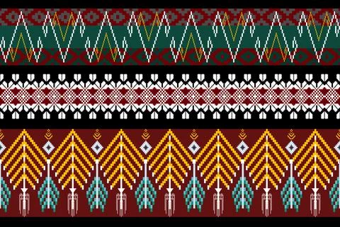 Geometric ethnic pattern seamless design for background ,Tribal geometric 스톡 일러스트
