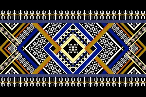 Geometric ethnic pattern seamless design for background ,Tribal geometric Stock Illustration