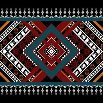 Geometric ethnic pattern seamless design for background ,Tribal geometric Stock Illustration