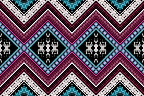Geometric ethnic pattern seamless design for background ,Tribal geometric 스톡 일러스트