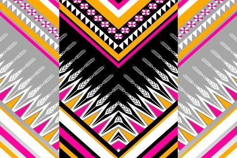 Geometric ethnic pattern seamless design for background ,Tribal geometric 스톡 일러스트
