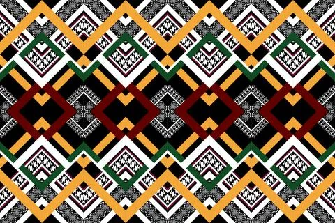 Geometric ethnic pattern seamless design for background ,Tribal geometric Stock Illustration