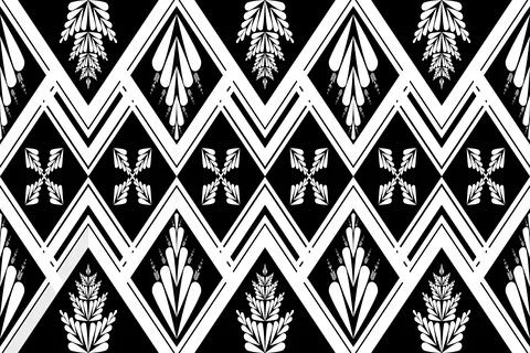 Geometric ethnic pattern seamless design for background ,Tribal geometric Stock Illustration