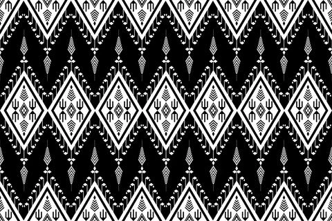 Geometric ethnic pattern seamless design for background ,Tribal geometric Stock Illustration