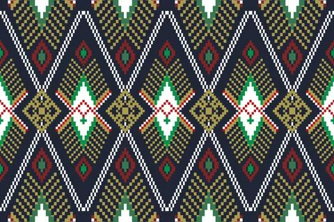Geometric ethnic pattern seamless design for background ,Tribal geometric Stock Illustration