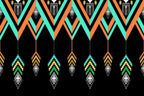 Geometric ethnic pattern seamless design for background ,Tribal geometric 스톡 일러스트
