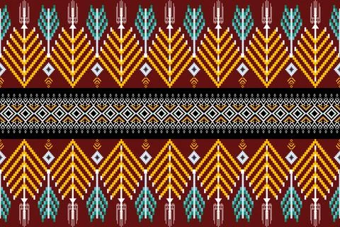 Geometric ethnic pattern seamless design for background ,Tribal geometric イラスト素材