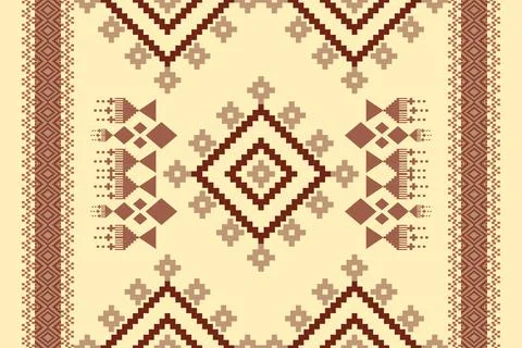 Geometric ethnic pattern seamless design for background ,Tribal geometric Stock Illustration