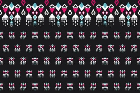 Geometric ethnic pattern seamless design for background ,Tribal geometric Illustrazione stock