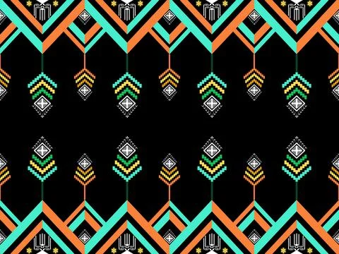 Geometric ethnic pattern seamless design for background ,Tribal geometric Stock Illustration