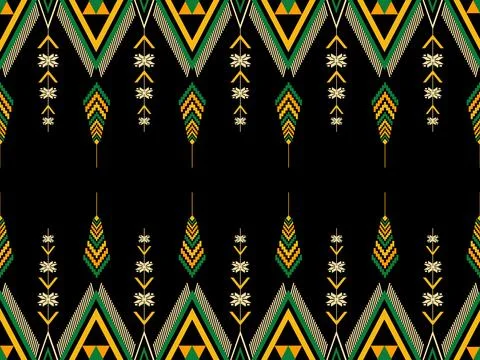 Geometric ethnic pattern seamless design for background ,Tribal geometric Stock Illustration