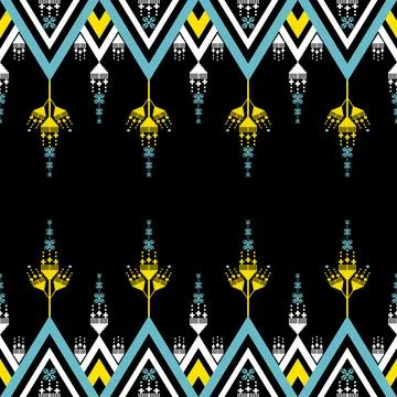 Geometric ethnic pattern seamless design for background ,Tribal geometric 스톡 일러스트