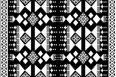 Geometric ethnic pattern seamless design for background ,Tribal geometric Stock Illustration