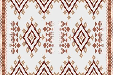 Geometric ethnic pattern seamless design for background ,Tribal geometric Stock Illustration