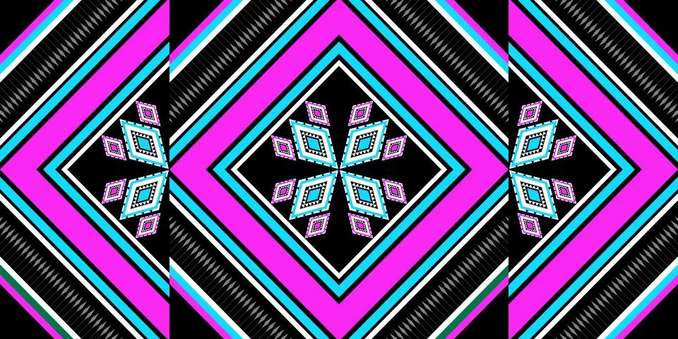 Geometric ethnic pattern seamless design for background ,Tribal geometric Stock Illustration