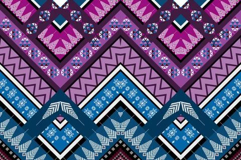 Geometric ethnic pattern seamless design for background ,Tribal geometric Stock Illustration