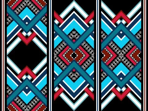 Geometric ethnic pattern seamless design for background ,Tribal geometric Stock Illustration