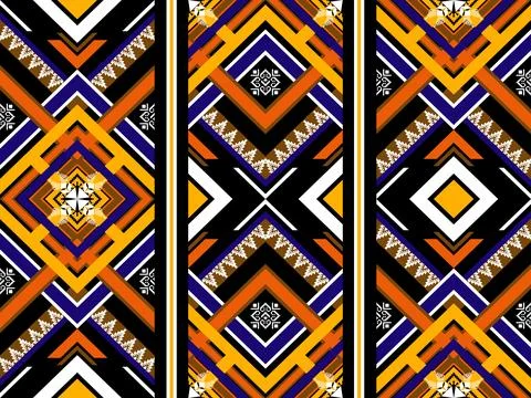 Geometric ethnic pattern seamless design for background ,Tribal geometric Stock Illustration