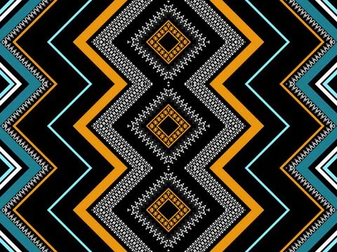 Geometric ethnic pattern seamless design for background ,Tribal geometric Stock Illustration