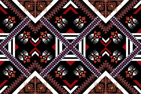 Geometric ethnic pattern seamless design for background ,Tribal geometric Stock Illustration