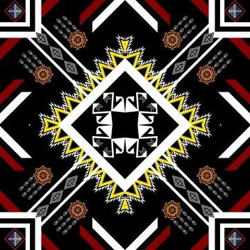 Geometric ethnic pattern seamless design for background ,Tribal geometric Stock Illustration