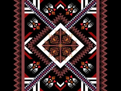 Geometric ethnic pattern seamless design for background ,Tribal geometric イラスト素材