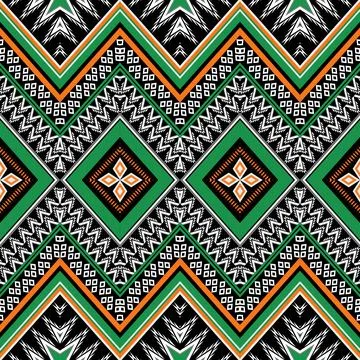 Geometric ethnic pattern seamless design for background ,Tribal geometric Stock Illustration