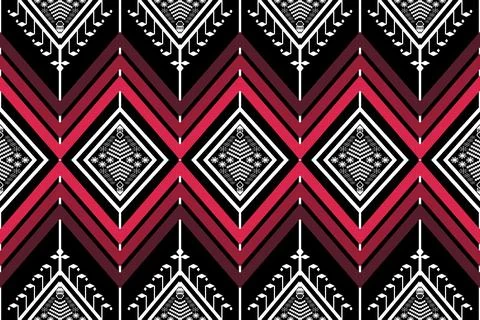Geometric ethnic pattern seamless design for background ,Tribal geometric Stock Illustration