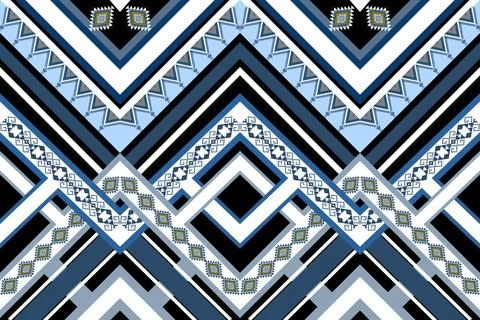 Geometric ethnic pattern seamless design for background ,Tribal geometric Stock Illustration