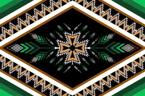 Geometric ethnic pattern seamless design for background ,Tribal geometric Stock Illustration