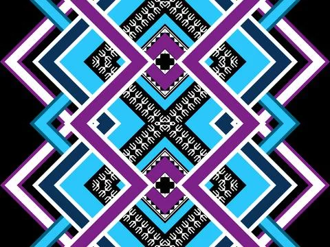 Geometric ethnic pattern seamless design for background ,Tribal geometric Stock Illustration