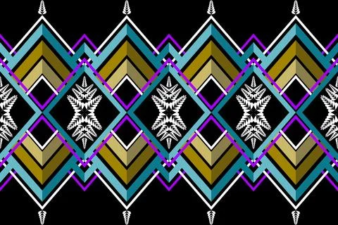 Geometric ethnic pattern seamless design for background ,Tribal geometric Stock Illustration