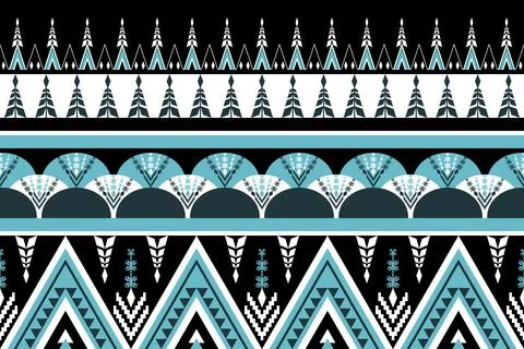 Geometric ethnic pattern seamless design for background ,Tribal geometric Stock Illustration