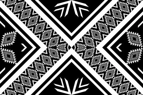 Geometric ethnic pattern seamless design for background ,Tribal geometric Stock Illustration