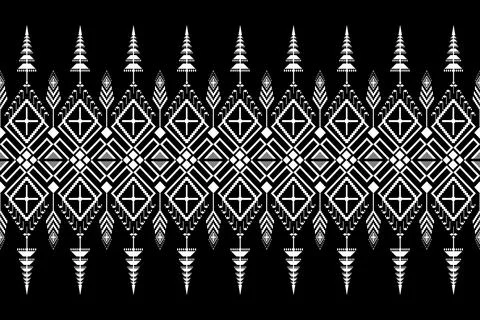 Geometric ethnic pattern seamless design for background ,Tribal geometric Stock Illustration