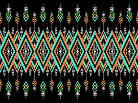 Geometric ethnic pattern seamless design for background ,Tribal geometric 스톡 일러스트