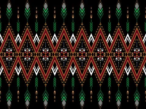 Geometric ethnic pattern seamless design for background ,Tribal geometric Stock Illustration