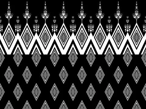 Geometric ethnic pattern seamless design for background ,Tribal geometric Stock Illustration