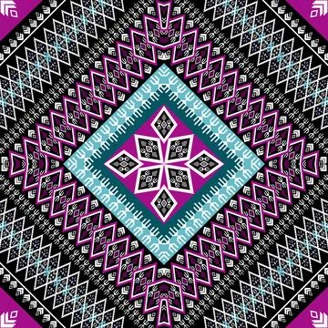 Geometric ethnic pattern seamless design for background ,Tribal geometric Stock Illustration