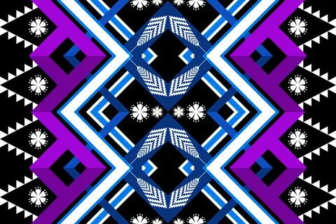 Geometric ethnic pattern seamless design for background ,Tribal geometric Stock Illustration