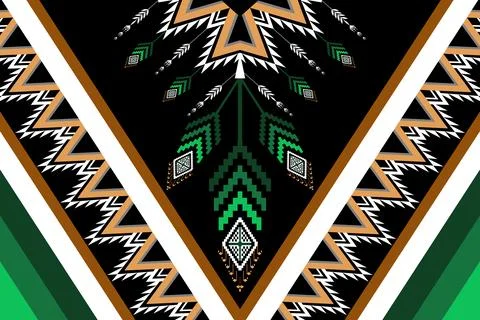 Geometric ethnic pattern seamless design for background ,Tribal geometric Stock Illustration