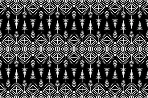 Geometric ethnic pattern seamless design for background ,Tribal geometric 스톡 일러스트