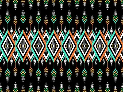 Geometric ethnic pattern seamless design for background ,Tribal geometric 스톡 일러스트