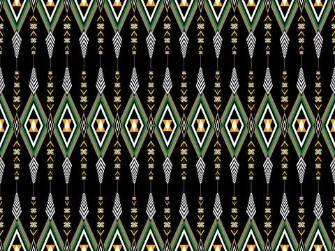 Geometric ethnic pattern seamless design for background ,Tribal geometric Stock Illustration
