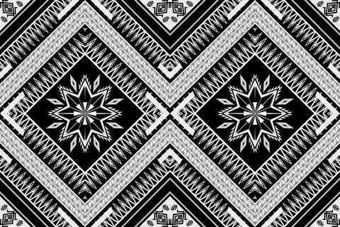 Geometric ethnic pattern seamless design for background ,Tribal geometric Stock Illustration