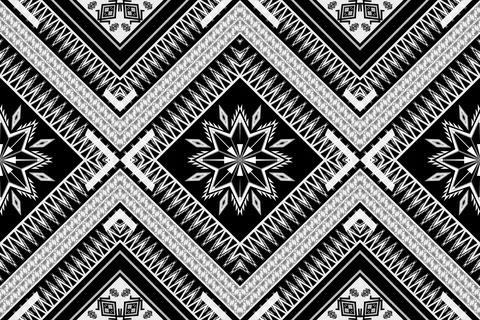 Geometric ethnic pattern seamless design for background ,Tribal geometric Stock Illustration