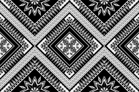 Geometric ethnic pattern seamless design for background ,Tribal geometric Stock Illustration