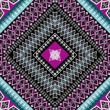 Geometric ethnic pattern seamless design for background ,Tribal geometric Stock Illustration