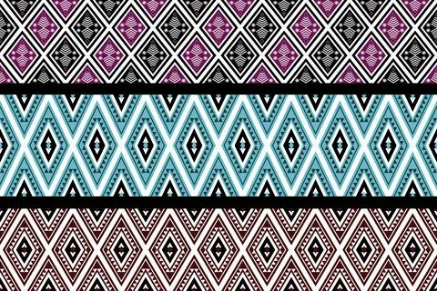 Geometric ethnic pattern seamless design for background ,Tribal geometric Stock Illustration