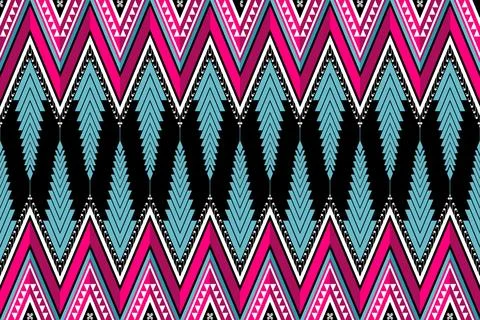 Geometric ethnic pattern seamless design for background ,Tribal geometric イラスト素材